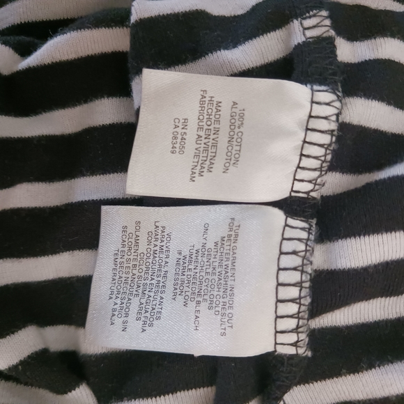 Jones New York Classic Black and White Striped Tee - Picture 4 of 4